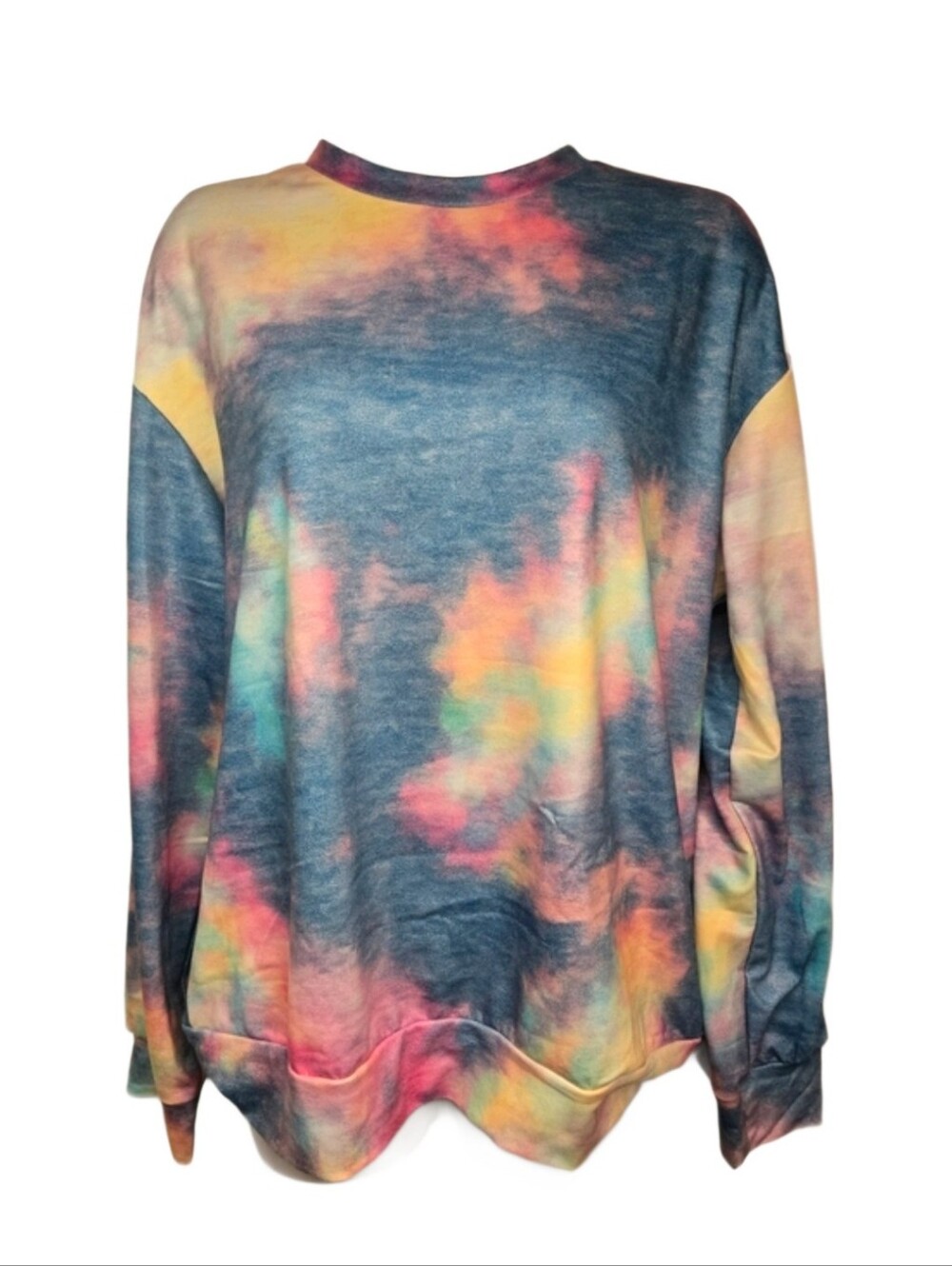 Tie-Dye Pastel Crewneck Lightweight Sweater - Soft Multicolor